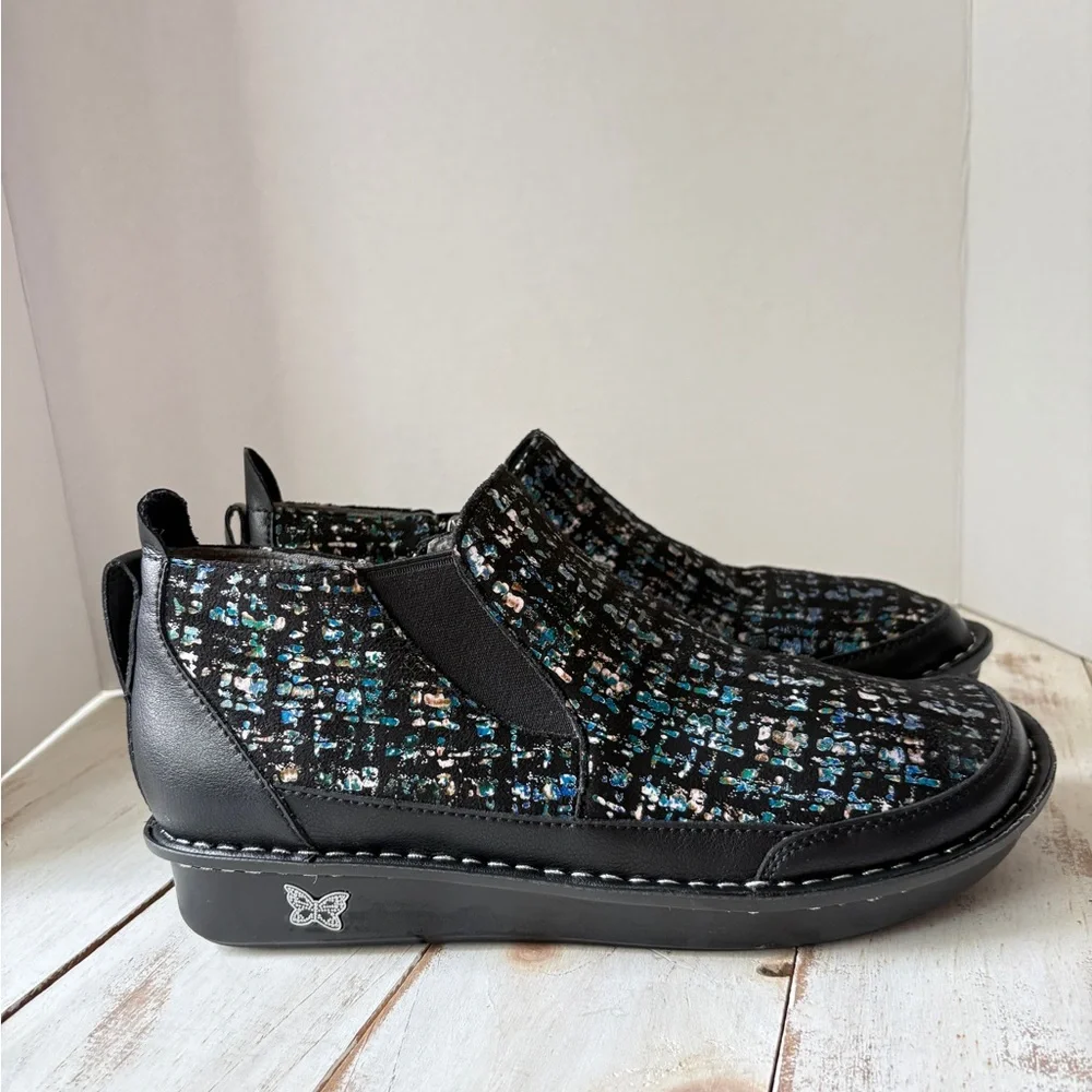 Alegria tweed Nell slip-on ankle boot leather comfort shoe PG Lite sz 41 EUC - Picture 5 of 13